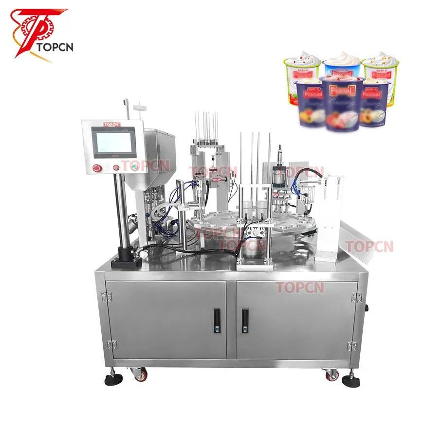 Automatic Liquid Honey Chocolate Paste Hot Sauce Yogurt Cup Butter Thermoforming Filling and Sealing Machine