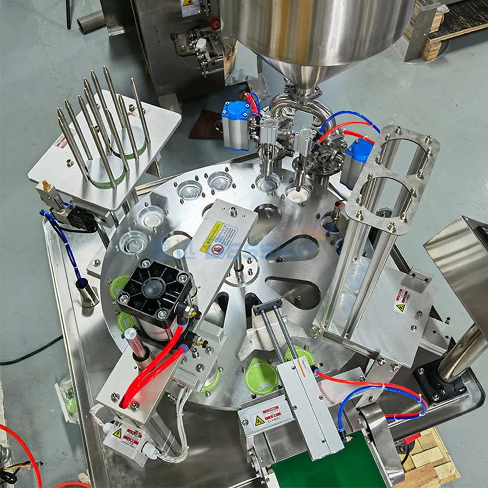 Automatic Small Cup Filling Sealing Liquid Packing Machine Price with Ice Cream/Syrup/Sauce/Tomato Paste/Oil/Dipping Sauce/Ketchup/Hummus/Mustard Factory