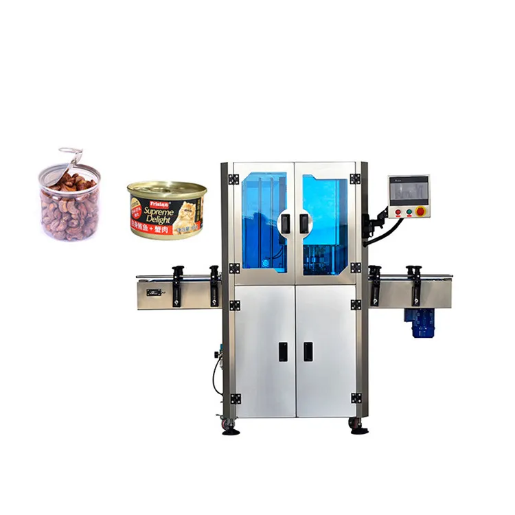 Factory Price Automatic Plastic Pet Cup Soda Beverage Water Bottle Sealer Metal Tuna Tin Can Sealing Machine Canning Packing Capping Labeling Machine for Sale